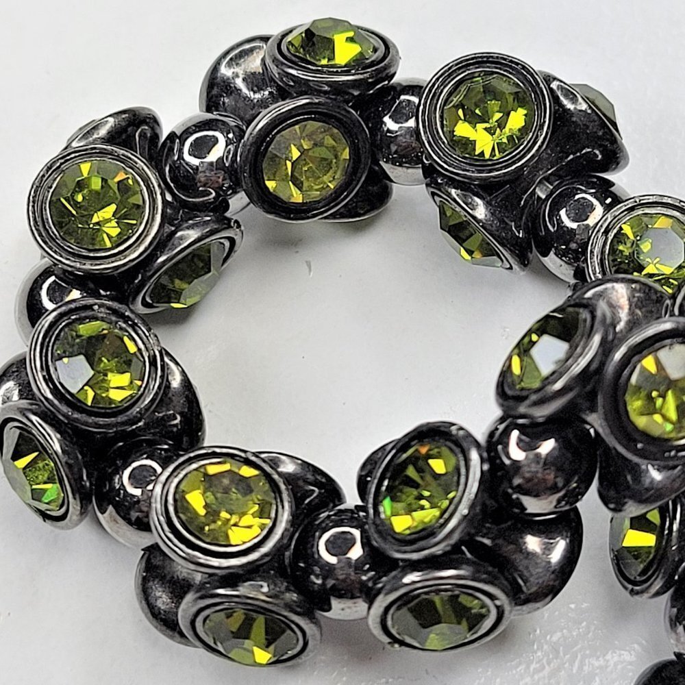Womens Green Bracelet StretchGlass Bead Stretch Bracelet